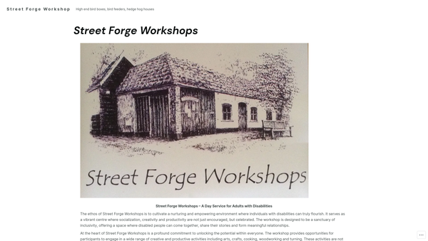 Screenshot of the Street Forge Workshops Limited website