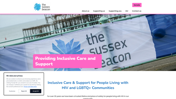 Screenshot of the The Sussex Beacon website