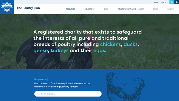 Screenshot of the The Poultry Club Of Great Britain website