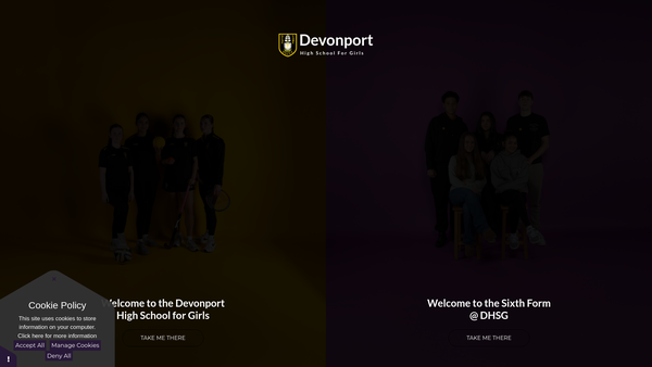 Screenshot of the Devonport High School For Girls Development Fund website