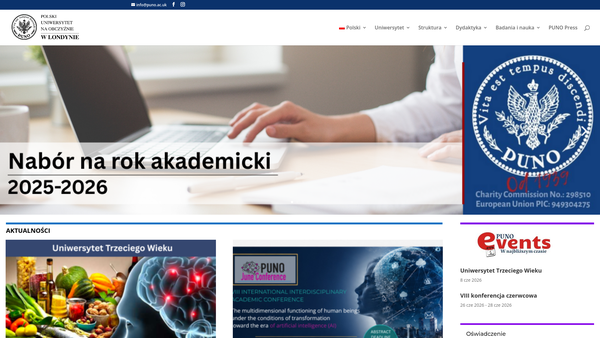 Screenshot of the Polish University Abroad website
