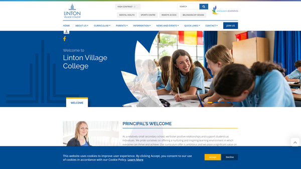 Screenshot of the The Linton Village College Trust Fund website