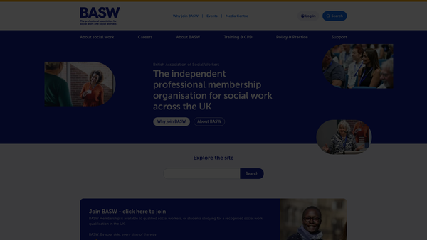 Screenshot of the The Basw Trust website