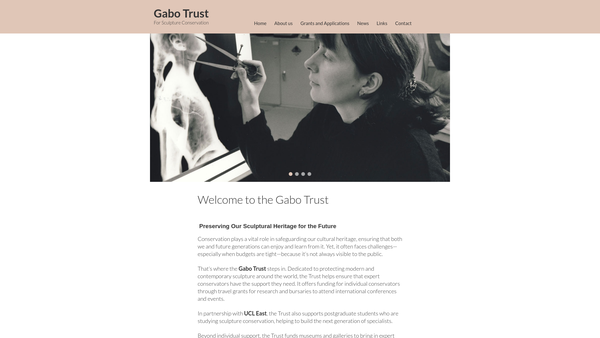 Screenshot of the Gabo Trust website