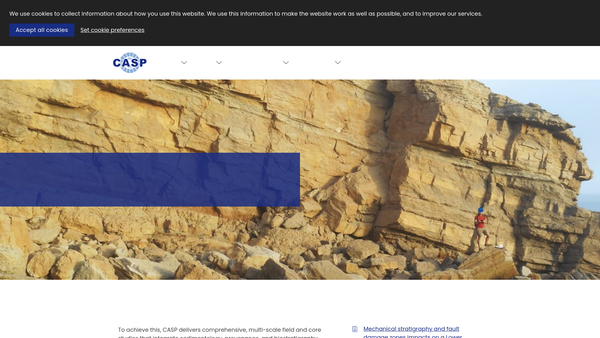Screenshot of the Casp website