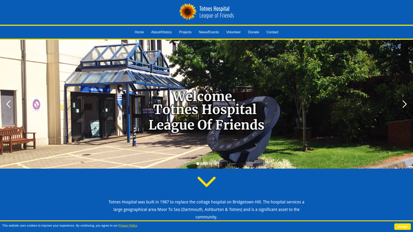 Screenshot of the The League Of Friends Of The Totnes And District Hospitals website