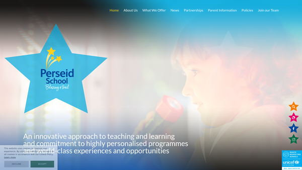 Screenshot of the The Friends Of Perseid School website