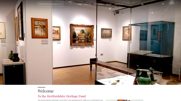 Screenshot of the The Hertfordshire Heritage Fund website