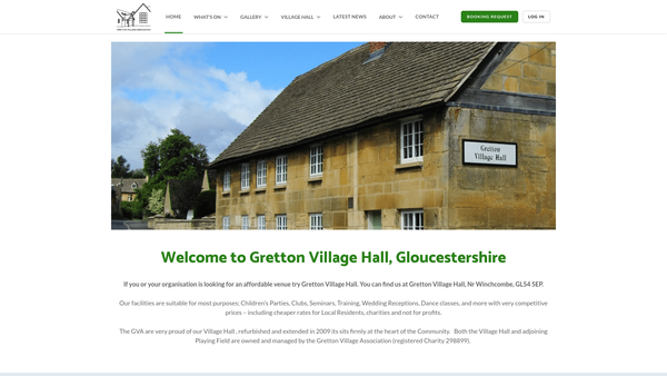 Screenshot of the Gretton Village Association website