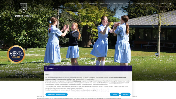 Screenshot of the Northamptonshire Independent Grammar School Charity Trust Limited website