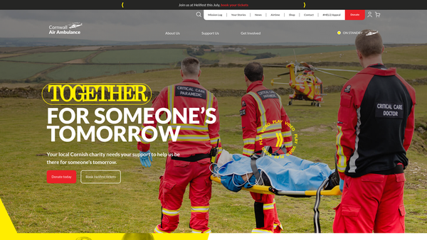 Screenshot of the First Air Ambulance Service Trust (Faast) website