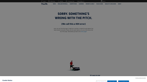 Screenshot of the The Football Association Benevolent Fund website