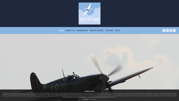 Screenshot of the The Spitfire Society website
