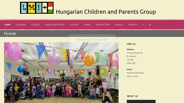 Screenshot of the Hungarian Children And Parents Group website