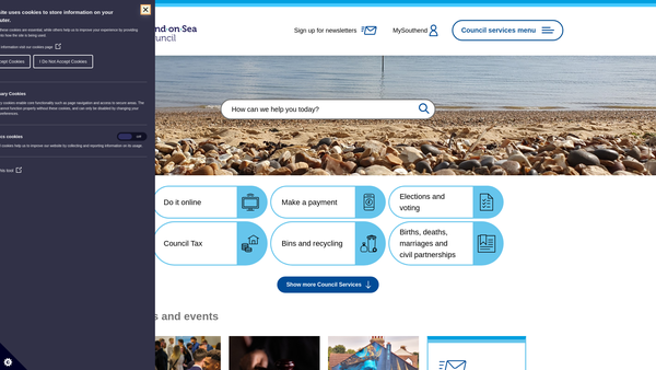 Screenshot of the The Shrubbery website
