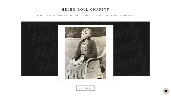 Screenshot of the The Helen Roll Charity website