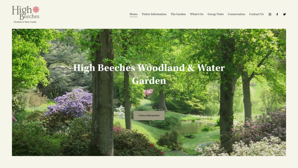 Screenshot of the The High Beeches Gardens Conservation Trust website