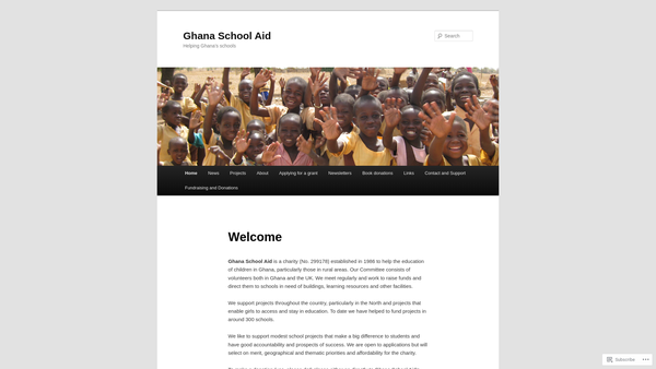 Screenshot of the Ghana School Aid website