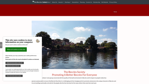 Screenshot of the The Beccles Society website
