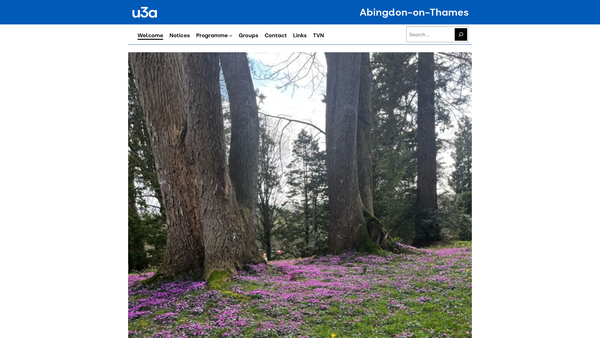 Screenshot of the Abingdon-On-Thames U3A website