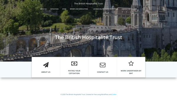 Screenshot of the The British Hospitalite Trust website
