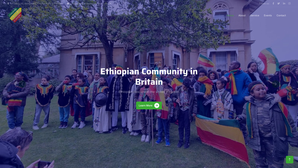 Screenshot of the Ethiopian Community In Britain website