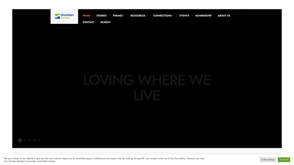 Screenshot of the The Shoreham Society website