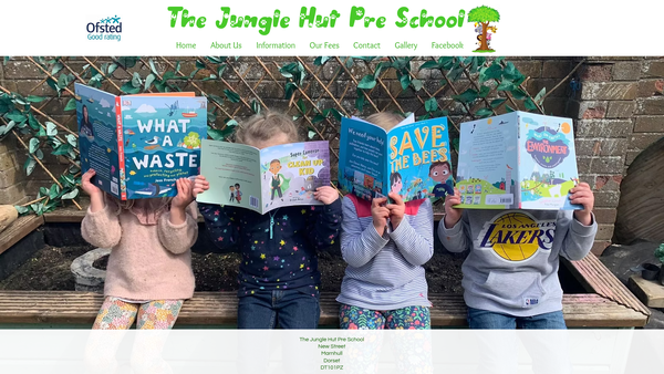 Screenshot of the The Jungle Hut Preschool website