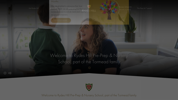 Screenshot of the Rydes Hill School Guildford website