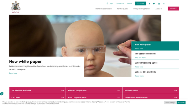 Screenshot of the The Association Of British Dispensing Opticians Benevolent Fund website