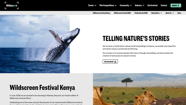 Screenshot of the Wildscreen website