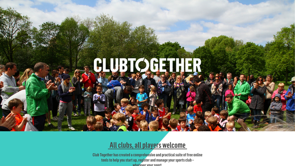 Screenshot of the Clubs Together UK website