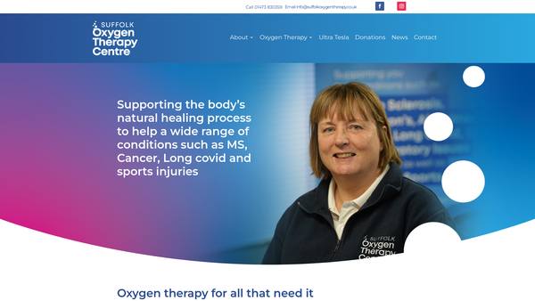 Screenshot of the Suffolk Multiple Sclerosis Therapy Centre website