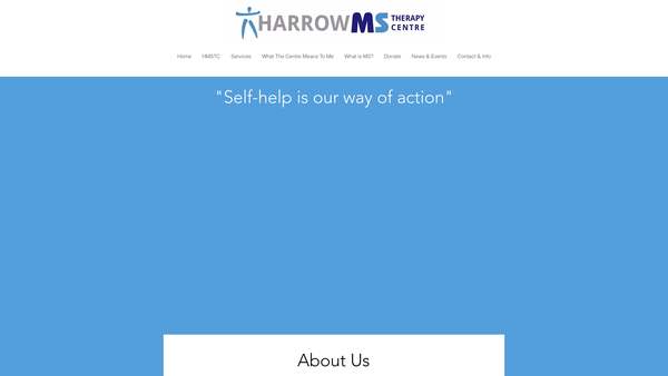 Screenshot of the Harrow Multiple Sclerosis Therapy Centre Limited website