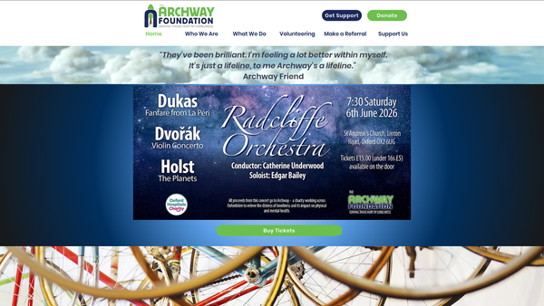 Screenshot of the The Archway Foundation website