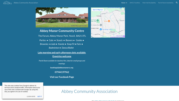 Screenshot of the The Abbey Community Association website