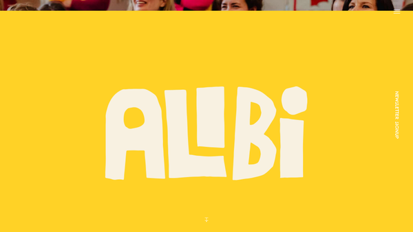 Screenshot of the Theatre Alibi website