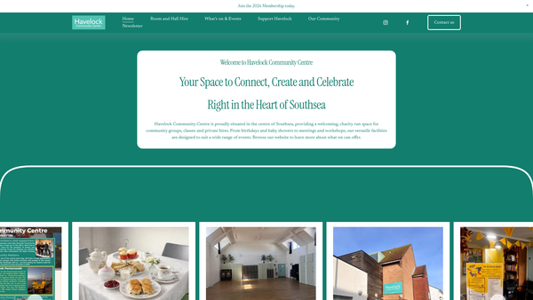 Screenshot of the Havelock Community Centre website