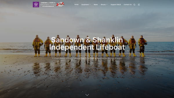 Screenshot of the Sandown & Shanklin Independent Lifeboat website