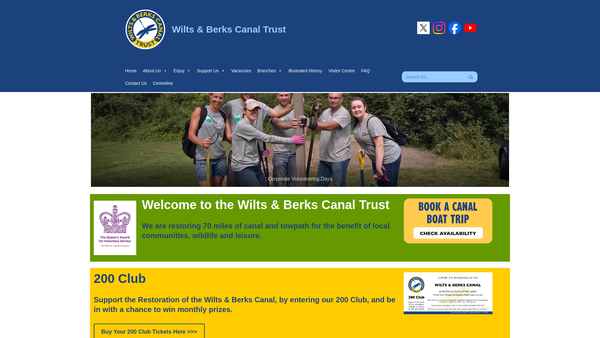 Screenshot of the Wilts & Berks Canal Trust website