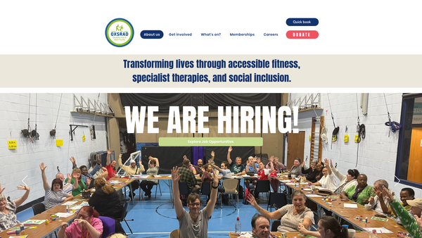 Screenshot of the Oxsrad website