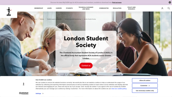 Screenshot of the Cassl website