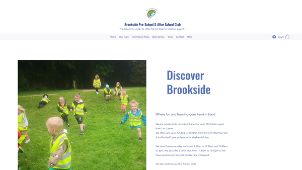 Screenshot of the Brookside Preschool website
