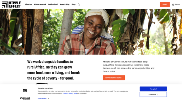 Screenshot of the Ripple Effect International website