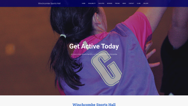 Screenshot of the Winchcombe Sports Hall Association website
