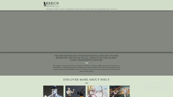 Screenshot of the British Society For Eighteenth-Century Studies website