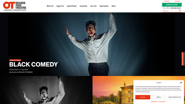 Screenshot of the New Orange Tree Theatre Trust website