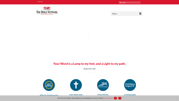 Screenshot of the The Bible Network website