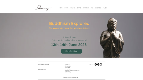 Screenshot of the Shinnyo-En UK website