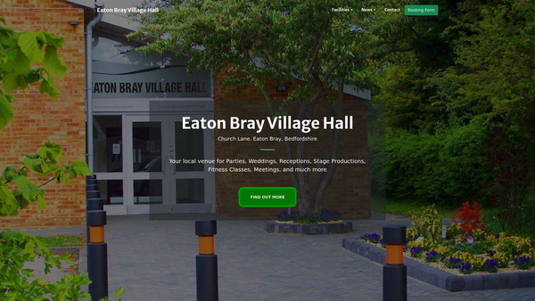 Screenshot of the Eaton Bray Hall website